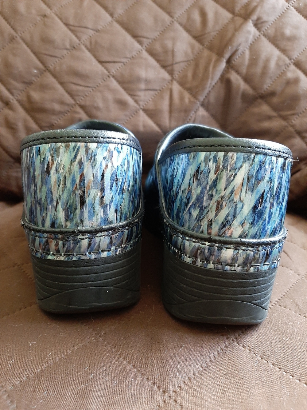 Dansko LT Blue Multi-Pattern Clogs - Picture 4 of 6